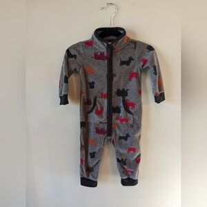 Carter's Gray Animal Print Fleece Bunting